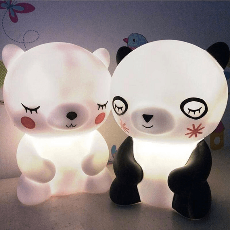 Bear Panda LED Night Light Lamp Cute Animal Night Light for Kids Room Bedside Living Room Decorative Lighting Children Gift - MRSLM