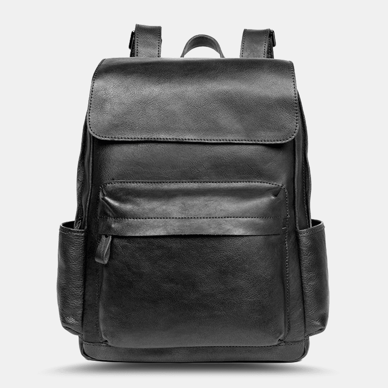 Ekphero Men Retro PU Leather Large Capacity 15.6 Inch Laptop Bag Backpack - MRSLM