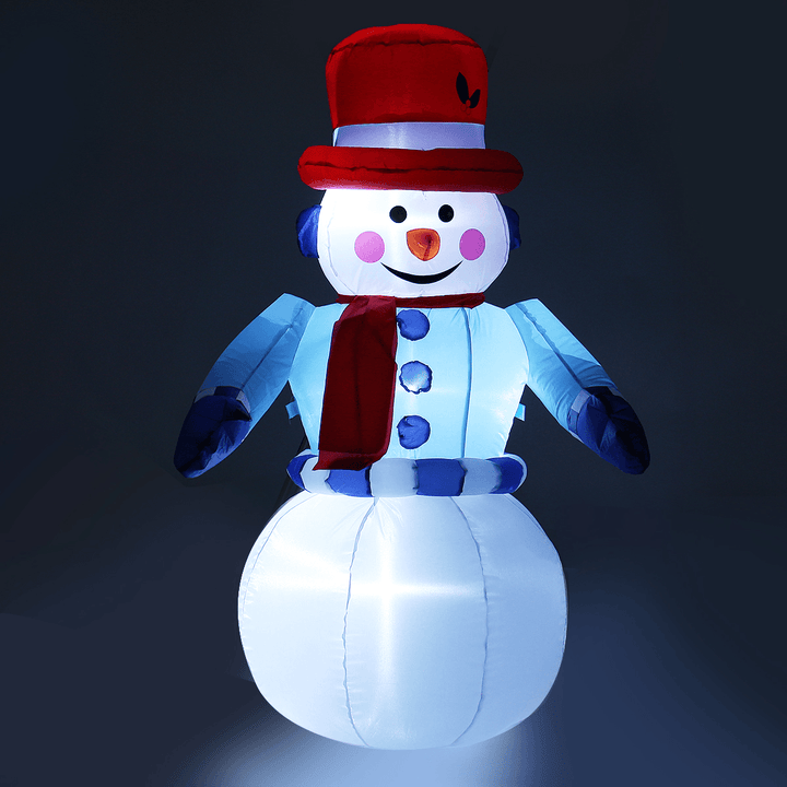 8FT LED Christmas Inflatable Snowman Halloween Outdoors Ornaments Shop Decoration - MRSLM