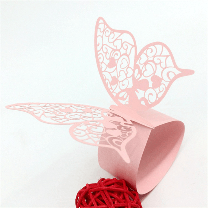 Laser Cut Butterfly Shape Napkin Rings for Dinners Lunch Tables Home Wedding Anniversray Party Decor - MRSLM