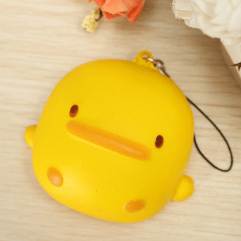 Squishy Yellow Duck Soft Cute Kawaii Phone Bag Strap Toy Gift 7*6.5*4Cm - MRSLM