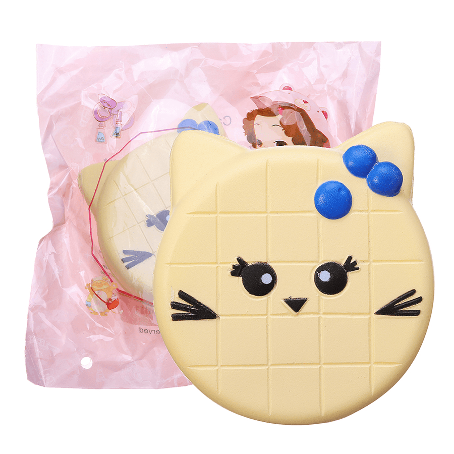 Bread Squishy Cat Face 10CM Jumbo Slow Rising Soft Toy Gift Collection with Packaging - MRSLM