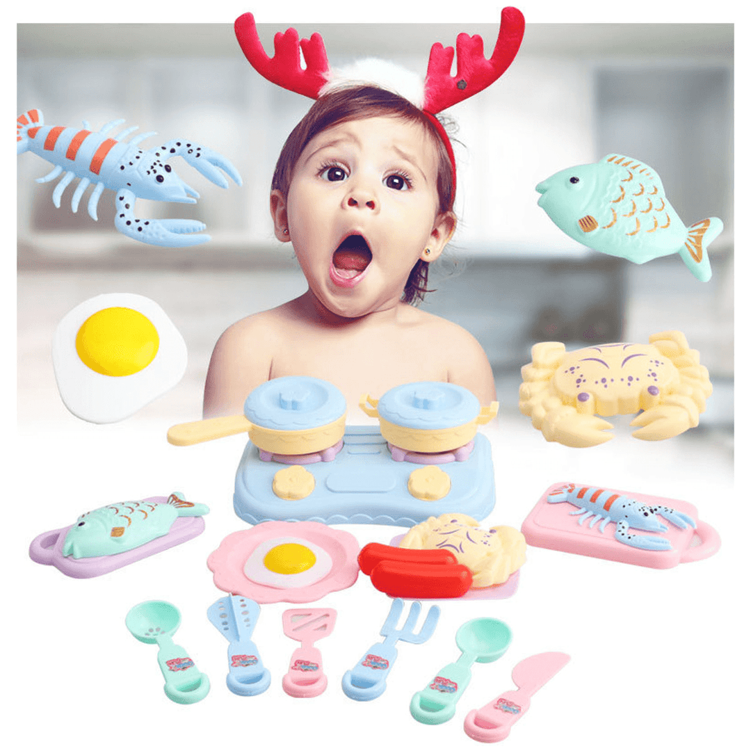 Kids DIY Kitchen Play Toys Simulation Kitchen Role Play Children Cooking Toys Gift - MRSLM