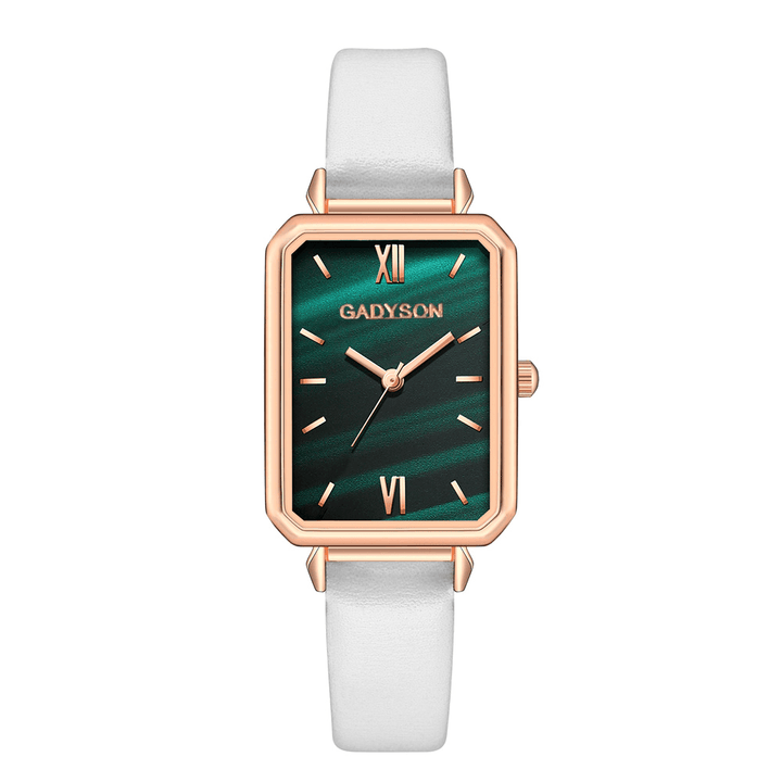 GADYSON A0706 Fashion Women Watch Elegant Small Square Dial Leather/Stainless Steel Female Quartz Watch - MRSLM