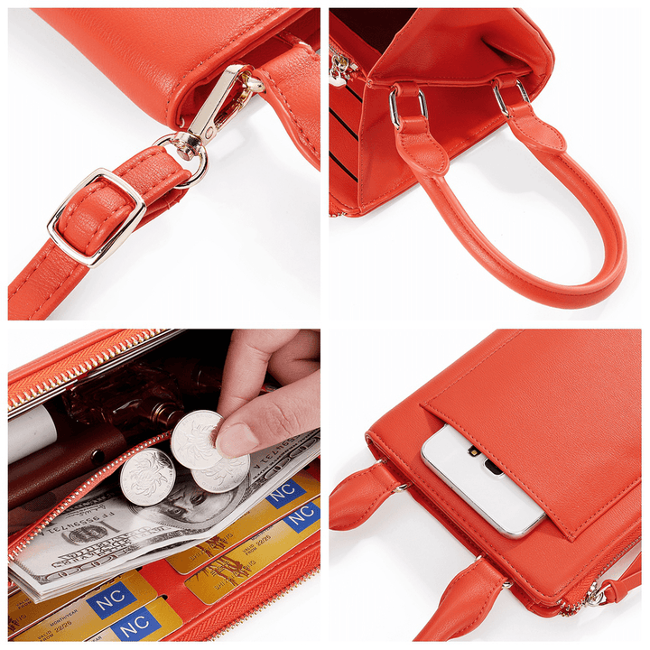 Women Wrist Large Capacity Multi-Slots Wallet Shoulder Bag - MRSLM