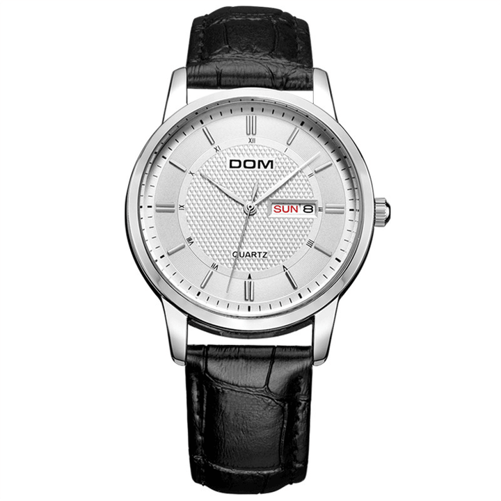 DOM M-11D Casual Super Slim Men Watch 3ATM Waterproof Date Week Display Quartz Watch - MRSLM