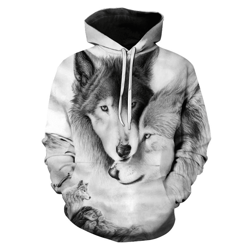 Fast Sell Foreign Trade Fox Wolf 3D Digital Printing Trend Men''S Sweater Manufacturers Direct Support to Map Customization - MRSLM