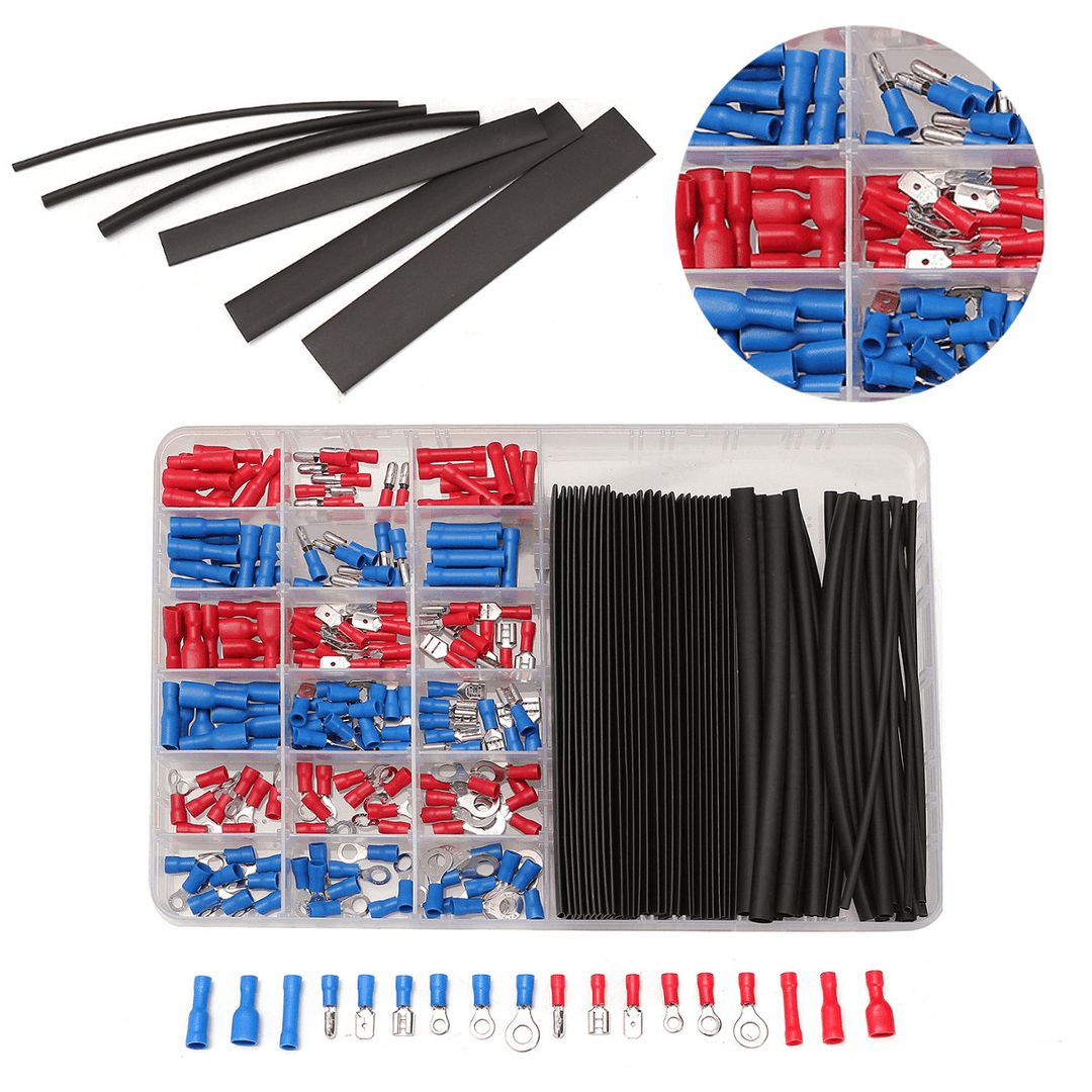 Excellway® 260Pcs Terminals Heat Shrink Tube Assorted Connectors Set - MRSLM