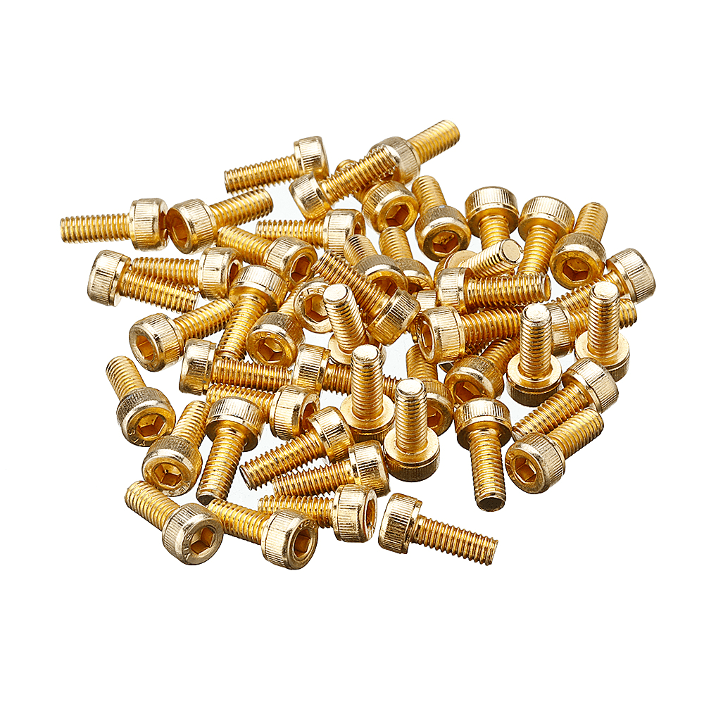 Suleve™ M4AH1 50Pcs Titanium Plated M4 Hex Socket Cap Head Screws Alloy Steel 12.9 Grade Screw Bolt M4*10 - MRSLM