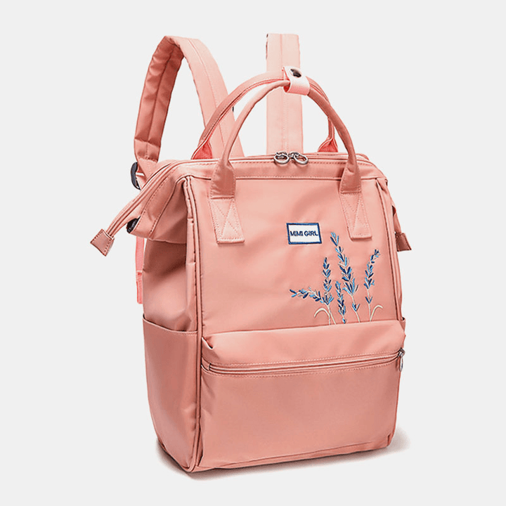 Women anti Theft Waterproof Embroidery Casual Backpack School Bag - MRSLM