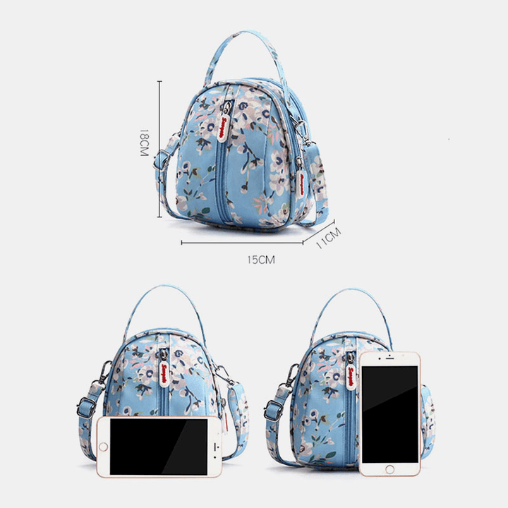 Women Waterproof Light Weight Small Mini Printed Pattern Shoulder Bag Crossbody Bag Phone Bag - MRSLM