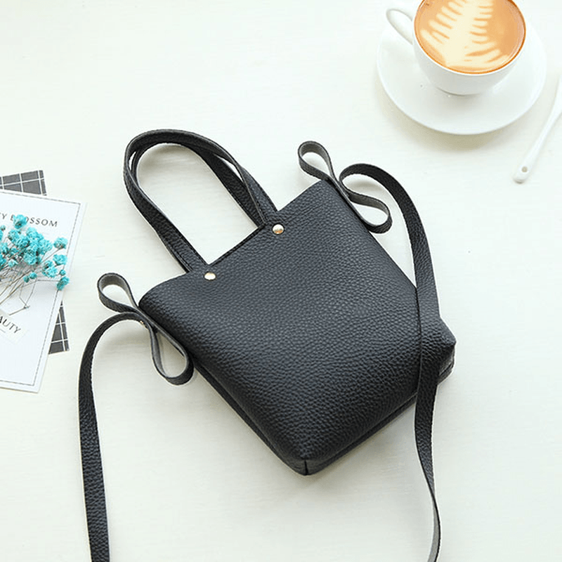 Women PU Leather Candy Color Small Handbag Phone Bag Shoulder Bag Crossbody Bag - MRSLM