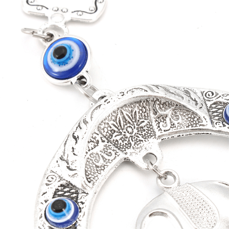 Turkish Blue Evil Eye Horseshoe with Elephant and Ribbon Wall Hanging Decorations ☆ - MRSLM