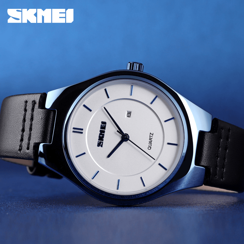 SKMEI 1575 Ultra Thin Casual Style Men Wrist Watch Date Display Waterproof Quartz Watch - MRSLM