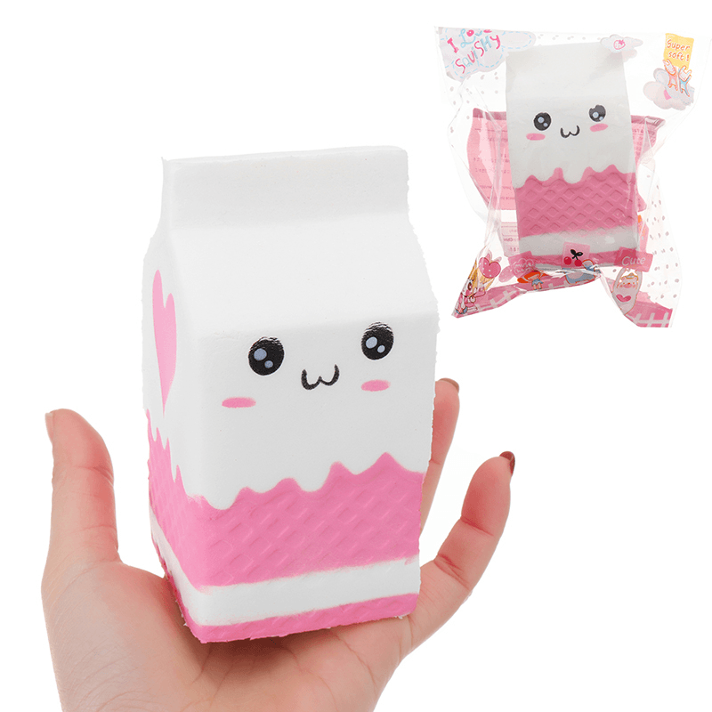 Squishy Jumbo Pink Milk Bottle Box 11Cm Slow Rising Soft Collection Gift Decor Toy - MRSLM