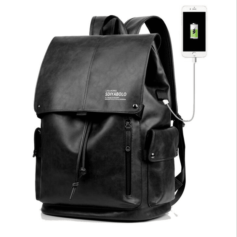 Men Solid Casual Multifunction Fashion Laptop Backpack - MRSLM