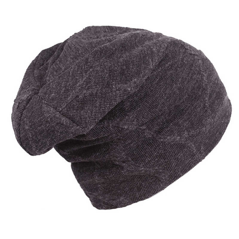 Men Women Cotton Solid Warm Beanie Hats Winter Outdoor Thicken Soft Leisure Cap - MRSLM