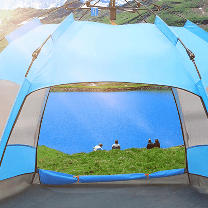 3-4/5-8 Person Camping Tent Double Layer Waterproof UV Protection Sunshade Canopy Outdoor Travel - MRSLM