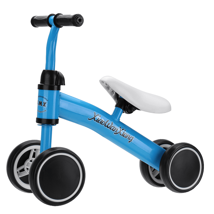 12 Inch 4 Wheels Kids No Pedal Balance Bikes for Aged 1-3 Toddler Children Bicycle with Non-Pneumatic EVA Tires Blance Training - MRSLM