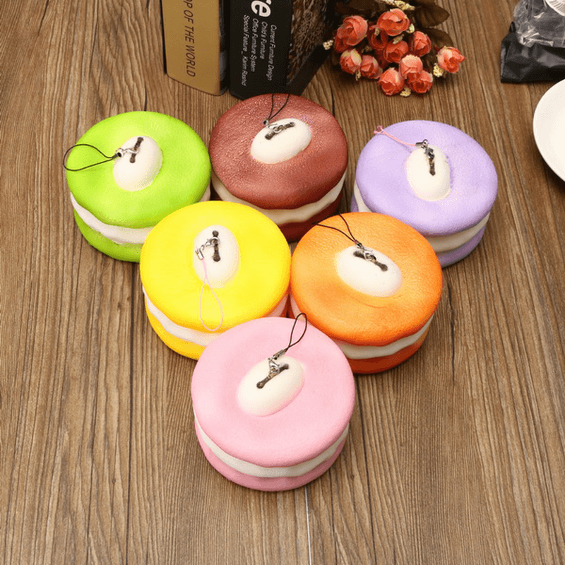 Squishy Macaroon 10Cm Slow Rising Dessert Sweet Collection Phone Bag Strap Decor Gift Toy - MRSLM