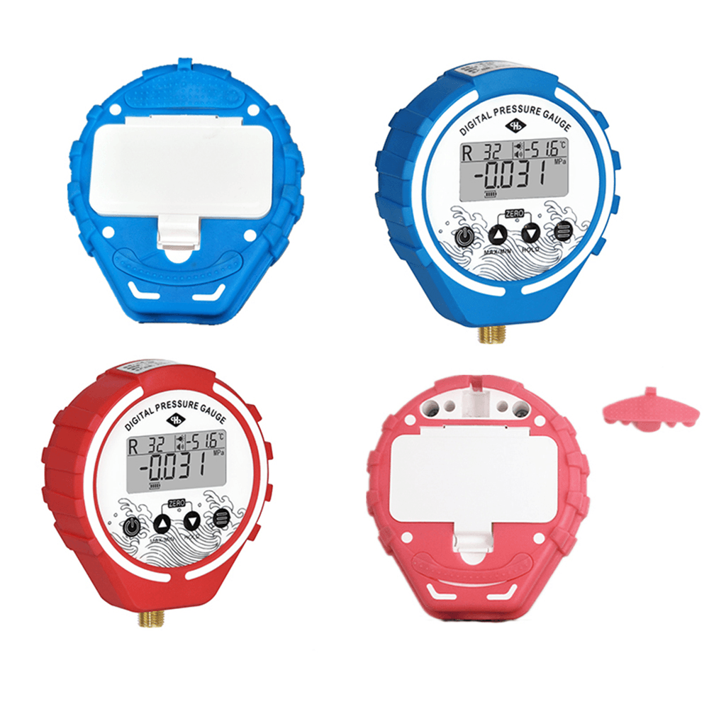 Digital Double Meter Valve Refrigeration Manifold Gauge Refrigerante Pressure Gauge Vacuum High Pressure Gauge - MRSLM