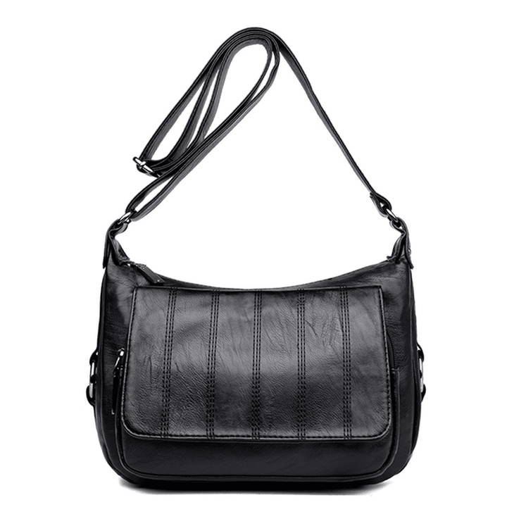 Women Soft Leather Leisure Crossbody Bags Messenger Bags - MRSLM