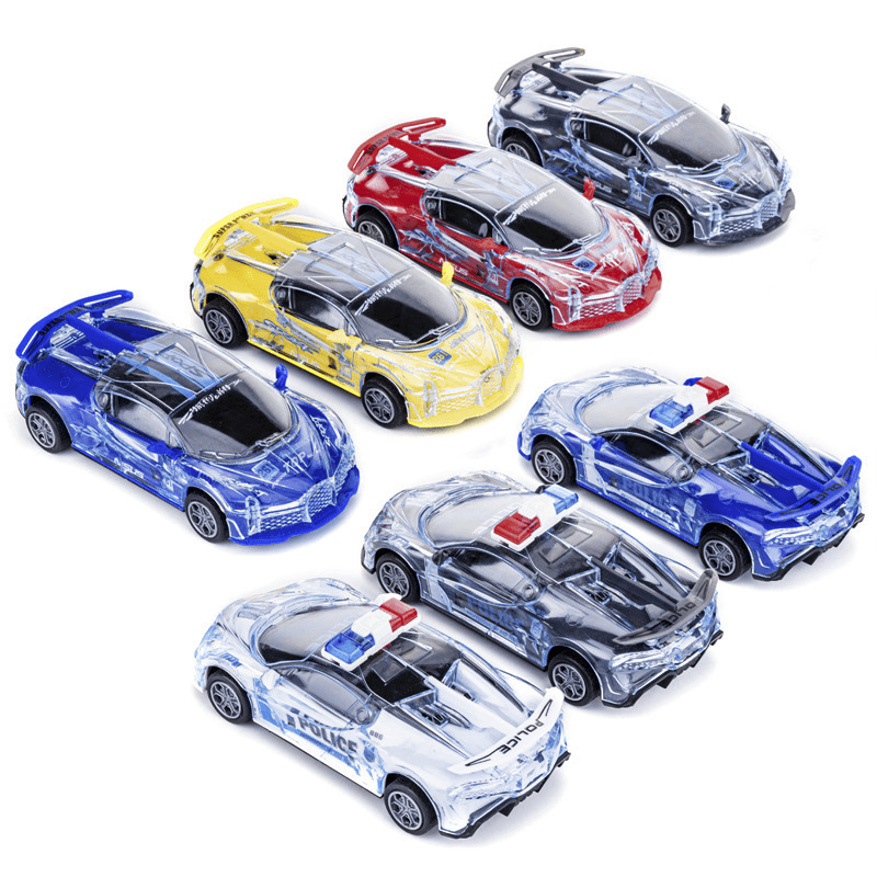 Children'S Electric Universal Transparent Police Car Toy - MRSLM