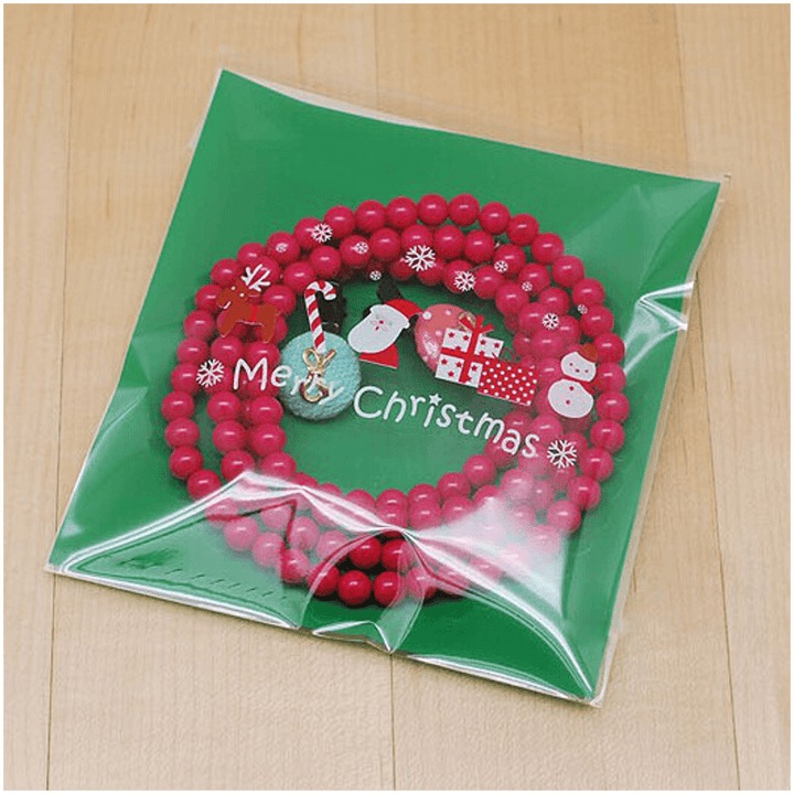 100Pcs Christmas Biscuit Candy Gift Cookie Sweet Present Bag - MRSLM