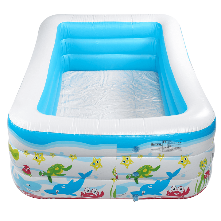 Inflatable Swimming Pool Family Childrens Kids Baby Large Water Rectangular - MRSLM