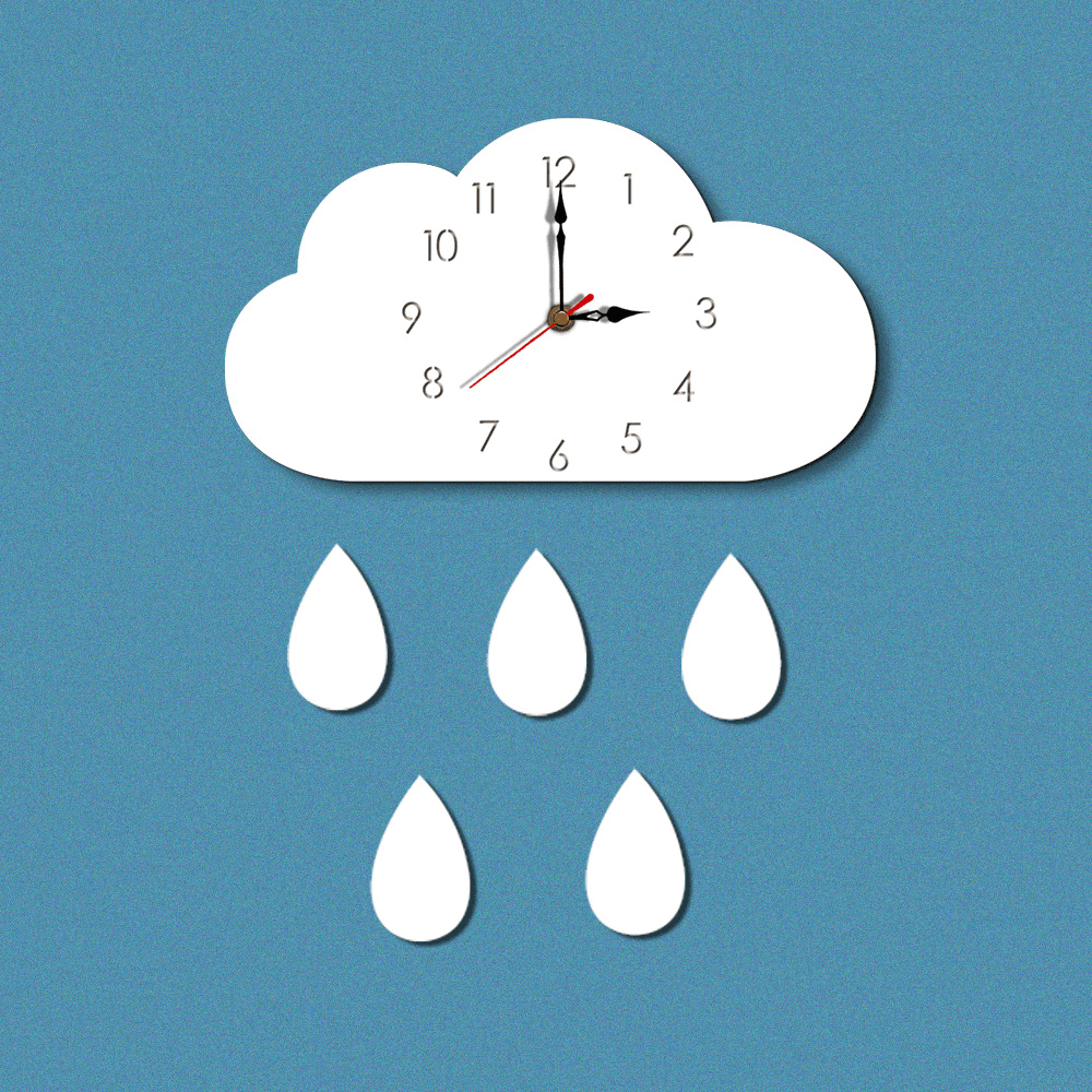 Cloud Wall Clock Home Cartoon Living Room Creative Wall Clock - MRSLM