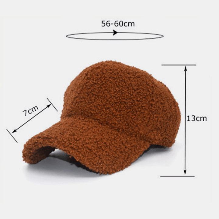 Women Lamb Hair Warm Winter Outdoor Sunvisor Casual Couple Hat Baseball Hat - MRSLM