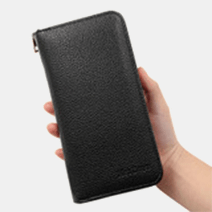 Men Faux Leather Large Capacity Business 5.8 Inch Phone Clutch Wallet Multi-Slot Card Holder Wallet - MRSLM