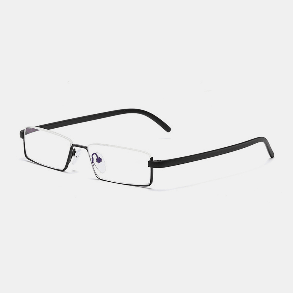 Unisex Anti-Blue Light Metal Half-Frame Hanging HD Light Reading Glasses Presbyopic Glasses with Box - MRSLM