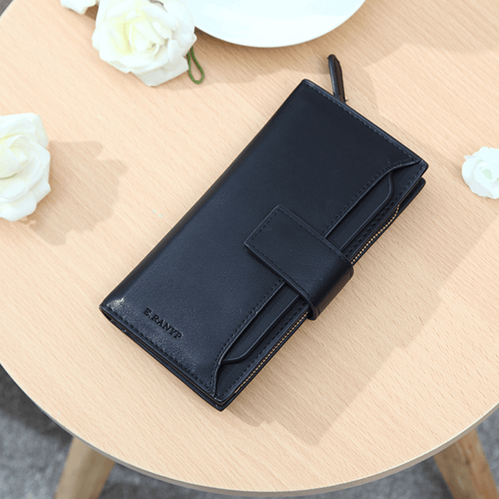 Women Matte Long Wallet Hasp Detachable Card Holder Coin Bags Clutches Bags - MRSLM