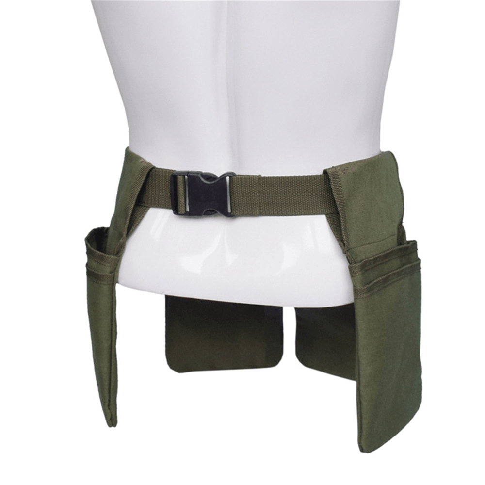 Garden Tool Belt 4 Separate Pockets Waterproof Cavans Adjustable Non-Slip Belt for Portable Working Tools - MRSLM