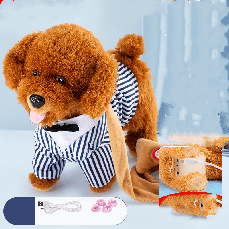 Children'S Electric Plush Toy Dog Can Walk, Bark, Sing, Charge Smart Puppy Simulation - MRSLM