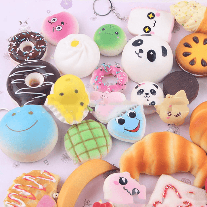 Toy Simulation Bread Cake Strawberry Panda Random Style Squeeze Music - MRSLM