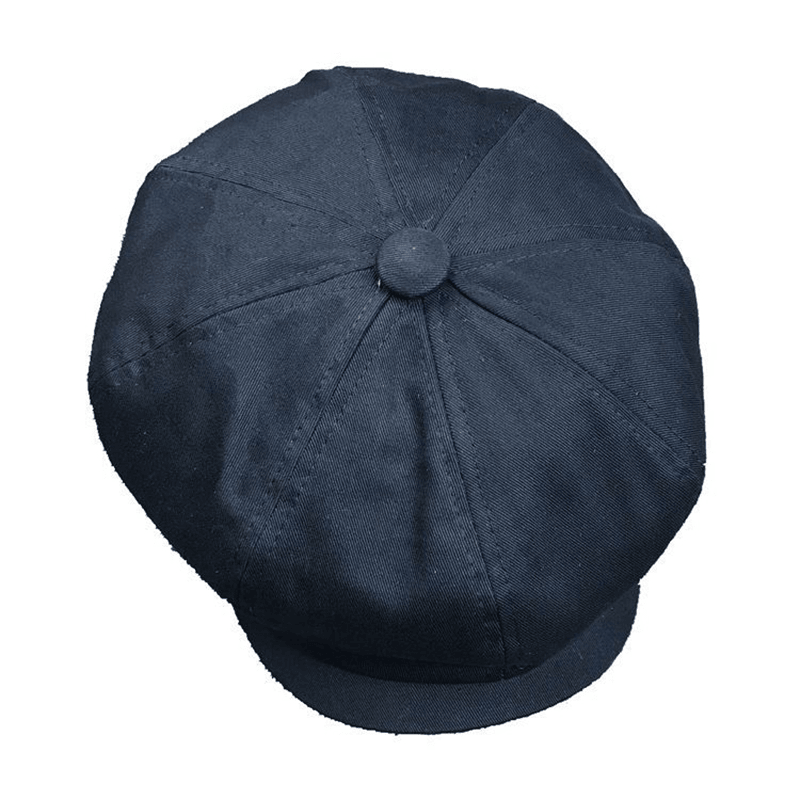 M/L Men Unisex Washed Cotton Newsboy Beret Caps Outdoor Painter Octagonal Cabbie Flat Hat - MRSLM