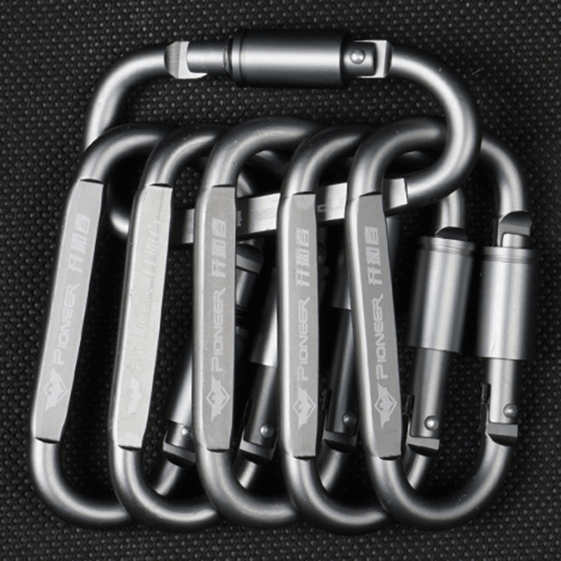 10 Pcs Aluminum Alloy Carabiner Multi Use Backpack Keychain Bottle Tent Rope Buckle Climbing - MRSLM