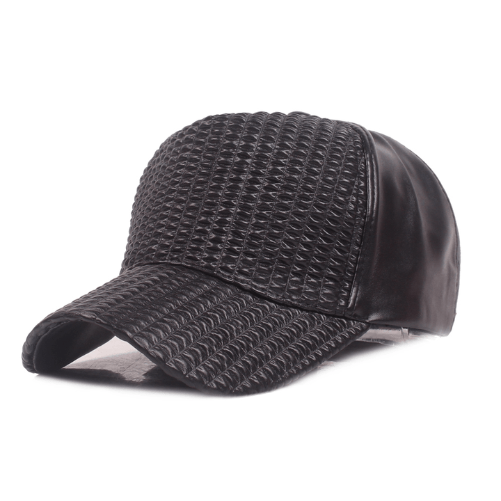 Men Woman Outdoor Sports PU Leather Baseball Cap - MRSLM