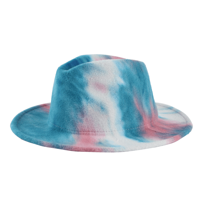 British Style Men and Women Double-Sided Tie-Dye Gradient Fashion Jazz Hat - MRSLM