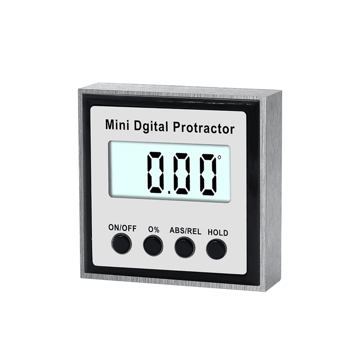 Digital Inclinometer 0-360 Stainless Steel Electronic Protractor Digital Bevel Box Angle Gauge Meter Magnets Base Measuring Tool - MRSLM