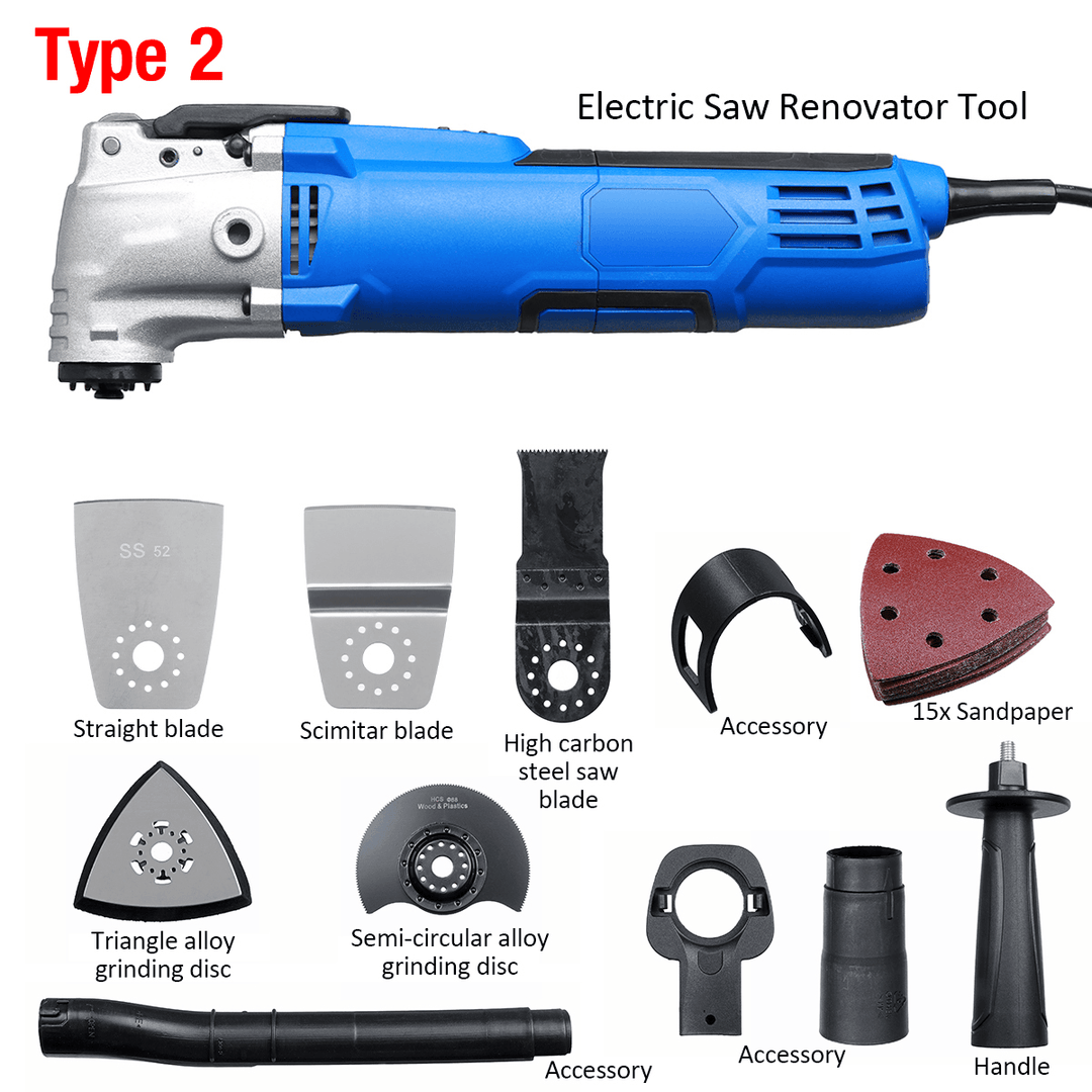 220V Electric Polisher Cutter Trimmer Electric Saw Renovator Tool Woodworking Oscillating Tool - MRSLM