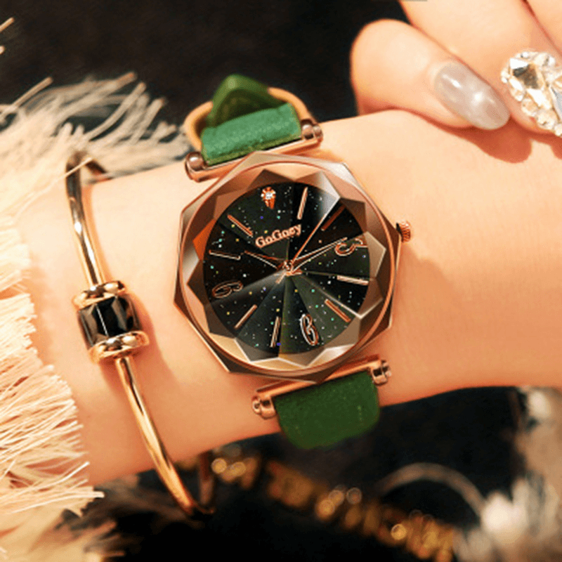 DEFFRUN 230 Elegant Starry Sky Decoration Mesh Steel Fashion Women Watch Quartz Watch - MRSLM