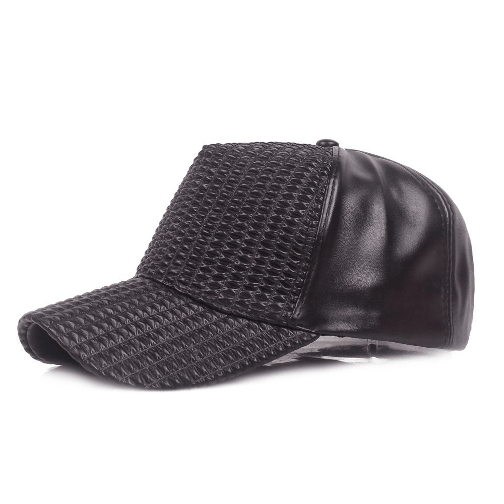 Men Woman Outdoor Sports PU Leather Baseball Cap - MRSLM