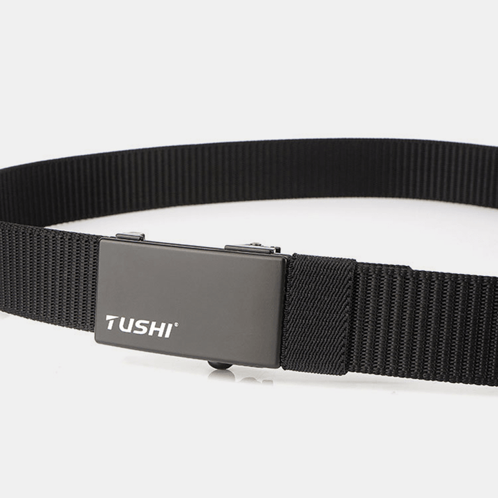 TUSHI 120CM Men'S Automatic Buckle Nylon Belt Simple Belt - MRSLM