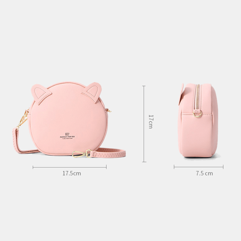 Women Casual Solid Cat Pattern Phone Bag Crossbody Bag - MRSLM