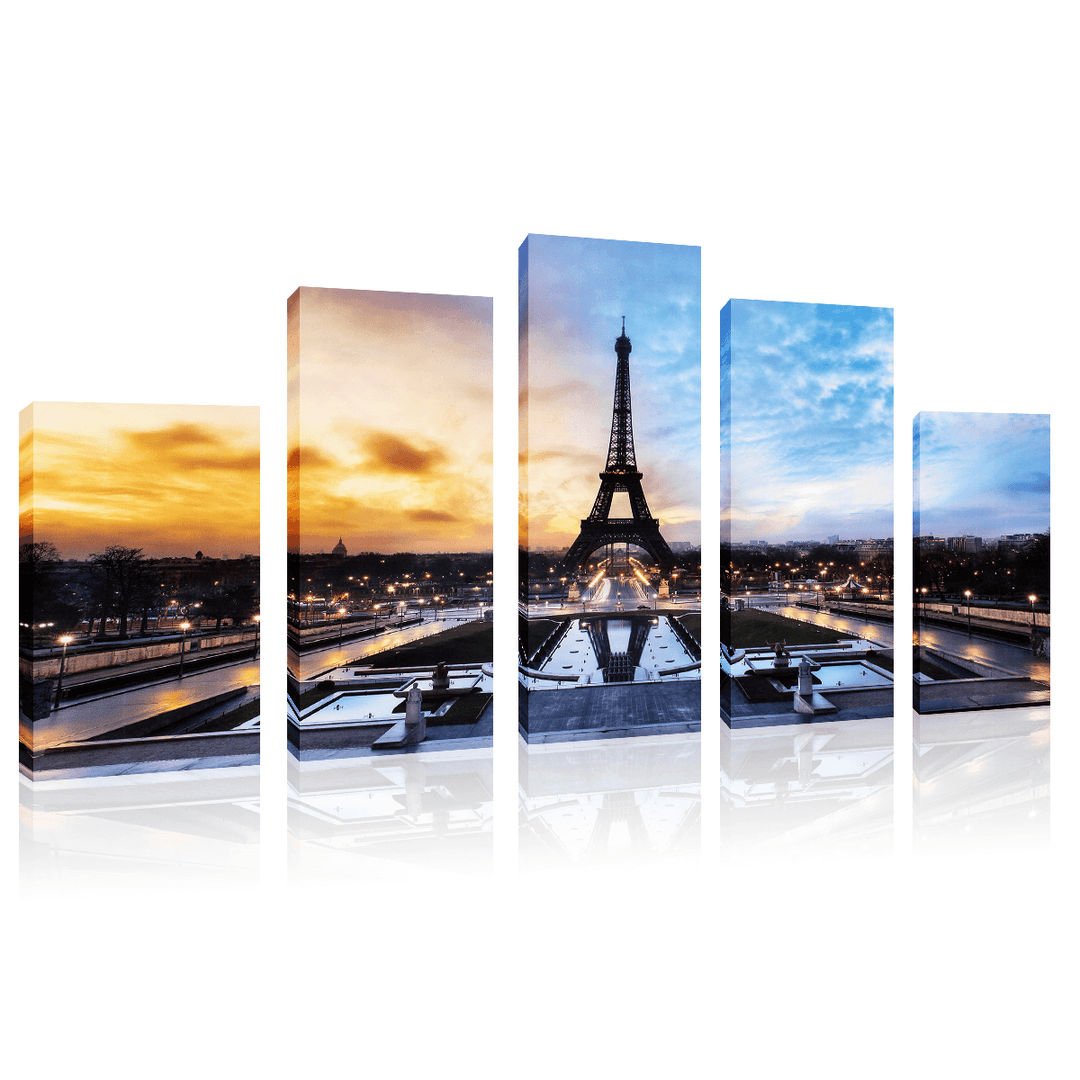 Paris Eiffel Tower Paintings Art 5 Pcs Print Picture Home Room Decor No Framed - MRSLM