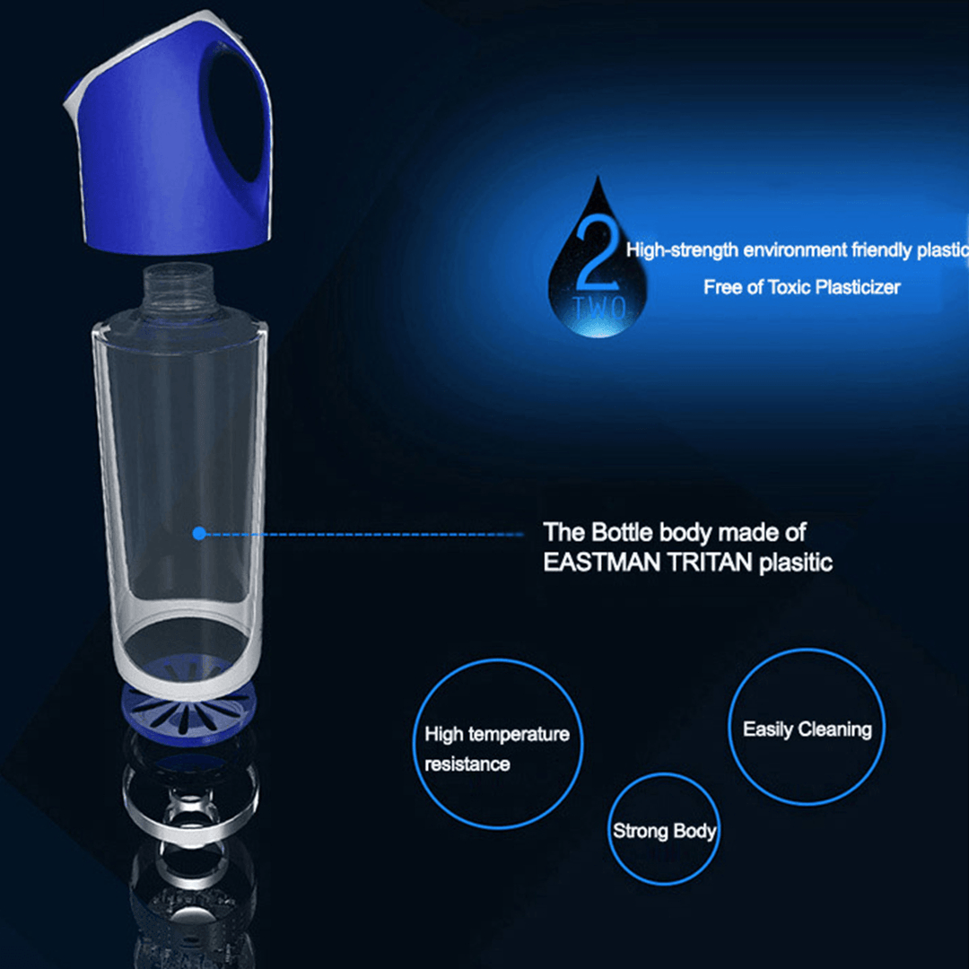 Portable USB Rechargable Hydrogens Rich Water Ionizer Maker Bottle Cup H2 USB Cable - MRSLM