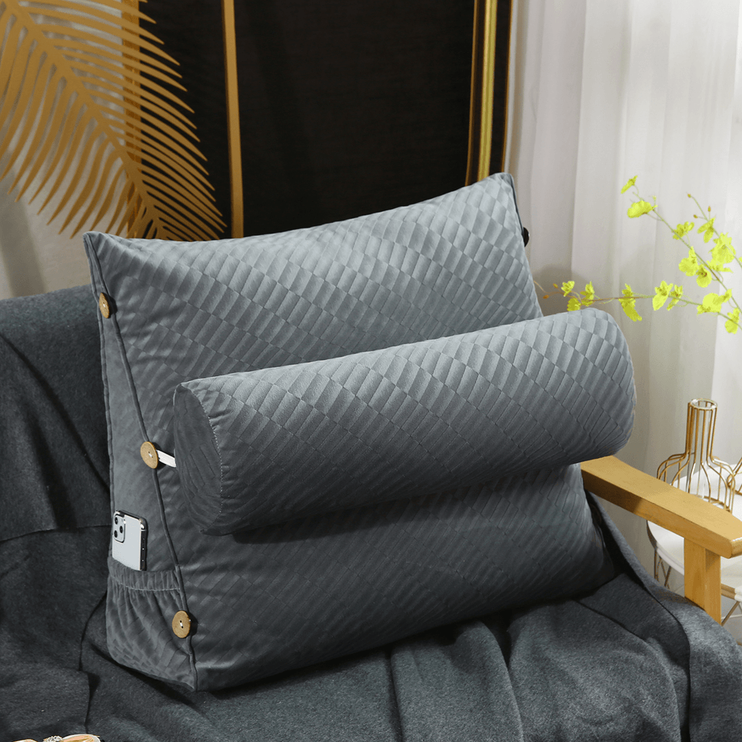 60Cm Wedge Back Reading Pillow Rest Sleep Neck Sofa Bed Lumbar Office - MRSLM